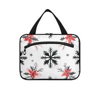 EtherSpher Nero Principessa Buffalo Plaid Fiocchi di neve Natale appeso borsa da toilette per le donne con gancio, designer borsa per il trucco pieghevole per auto per le donne toilette envase para