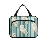 EtherSpher Neutro Gufo Turchese A Righe appeso oggetto personale borsa da viaggio con gancio, designer essenziali kit da barba borse per gli uomini per adulti lavoro bolso para maquillaje de mujer L