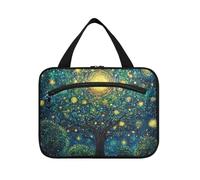 EtherSpher Night under Blue Stars Moon appeso borsa trucco per le donne con gancio, designer pieghevole rasatura kit borsa per gli uomini per accessori da viaggio per le donne viaggio bolso de