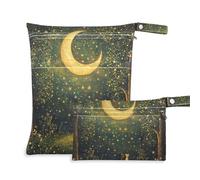 EtherSpher Night under Blue Stars Moon borse lavabili per viaggio confezione da 2 elementi essenziali da viaggio per bambini con manici per piscina, yoga