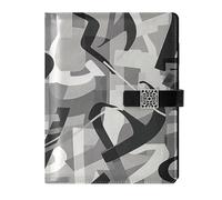 EtherSpher Numeri astratti grigio foderato in pelle composizione notebook impermeabile copertina soggetto college a righe per diario 6.7x9.2