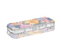 EtherSpher Nuova Zelanda Koru Beauty Summer Flowers Scatola di plastica colorata progettata per matite Double Deck trasparente penne caso per la scuola con coperchio a scatto