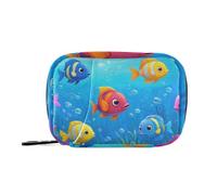 EtherSpher Ocean Animal Tropical Fish Blue Colorful medicina borse per le donne con scomparti staccabili conveniente borsa da viaggio della medicina per la borsa