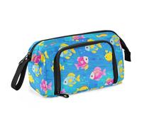 EtherSpher Ocean Animal Tropical Fish Blue Colorful Pencil Box Grande Capacità Astuccio Porta Matite con Scomparto per Ragazze Teen Forniture scolastiche estuche para lapice