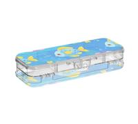 EtherSpher Ocean Animal Tropical Fish Blue Colorful progettato plastica matita scatola trasparente doppio piano duro penne caso scatole per forniture d'arte con coperchio a scatto