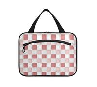 EtherSpher Olio su Tela Rosso e Bianco A Scacchi Modello appeso viaggio borsa da toilette appeso con gancio, designer impermeabile borsa da toilette impermeabile per mamma viaggio bolsa de maquillaje
