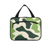 EtherSpher Olive Moss Green Print appeso borsa da toilette per gli uomini con gancio, designer lavabile appeso borse da toilette per le donne che viaggiano viaggiano bolso viajero para mujer L, Verde