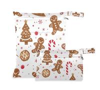 EtherSpher Orange Christmas Gingerbread Man borsa asciutta riutilizzabile 2 confezioni essenziali da viaggio per volare con manici per palestra, asilo nido
