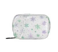 EtherSpher Organizer per medicine con fiocchi di neve di Natale viola-verde con scomparti staccabili organizer per pillole riutilizzabile 2 volte al giorno per borsa