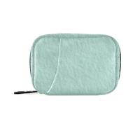EtherSpher Organizzatore della borsa della medicina della struttura di lino verde menta con gli scomparti staccabili organizzatore portatile per il viaggio per la