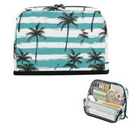 EtherSpher Palm Tree Summer Beach Blue Pencil Case Box Grande Capacità Penna Borse Carino Cancelleria Bag per Ragazzi Scuola Media lapiceras para ninos