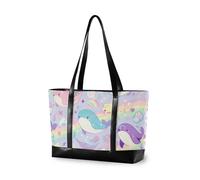 EtherSpher Pastello Colorful Sea Animal Dreamy professionale laptop totes con cerniera grande tote bag per la scuola con il computer portatile bolso para