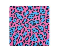 EtherSpher Peach Blue Animal Leopard Print Fur Makeup Organizer Bag Panno Magico Autoadesivo Portatile Trucco Organizzatore Wrap 21.7 X 21.7 Wrapper Organizer Borse Per Le Donne, Pelliccia blu pesca