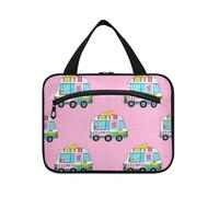EtherSpher Pink Ice Cream Truck Summer Hanging borse per le donne che viaggiano con gancio, designer pieghevole tote bag per viaggiatori viaggio bolso viajero para mujer L, Camion gelato rosa estate