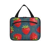 EtherSpher Pittura a olio con fragole rosse kit appesi per gli uomini con gancio, designer chic tote bag per accessori da viaggio per le donne palestra bolsa para maquillaje L, Dipinto ad olio con