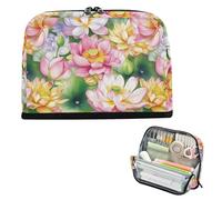 EtherSpher Pittura ad olio Sensazione Fiore Rosa Fiore Verde Foglie Astuccio Astuccio Grande Capacità Penna Casse Con Slot Coin per Le Donne Cosmetici estuche para colores