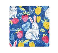 EtherSpher Pois Coniglio e Fragole Vivido Trucco Sacchetto Sacchetto di Panno Adesivo Magico Borsa Da Viaggio Organizzatore Wrap 21.7 X 21.7 Wrapper Organizer Borse Per Le Donne, puntini coniglio e