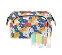 EtherSpher Pois Fiore Vector Flower Cosmetici Bag Essentials Make Up Borse Donne Cash Portafoglio per Toilette Organizer, fiore di vettore del fiore del punto di polka, 1 size