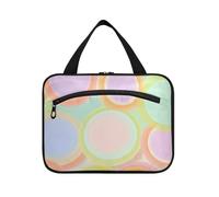 EtherSpher Polka Dot Colorful Round Modern Rainbow appeso viaggio borsa da toilette uomo con gancio, designer necessità kit da toilette per viaggio deve bagno organizador de maquillaje para L