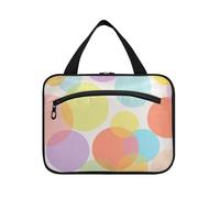 EtherSpher Polka Dot Round Modern Colorful appeso kit da toilette da viaggio con gancio, designer borsa da toilette impermeabile per le donne che viaggiano bolsos para hombre L, Polka Dot rotondo