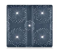 EtherSpher Porta carte di immatricolazione e assicurazione in pelle blu scuro Cerchio Fiore e bianco Accessori per camion per carta d'identità, patente di guida, carte di contatto chiave, Cerchio Blu