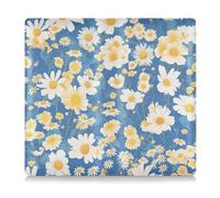 EtherSpher Portadocumenti in pelle PU blu con margherite giallo limone bianco e giallo margherite porta documenti per carta d'identità, patente di guida, chiavi informazioni di contatto