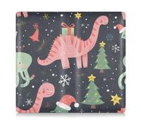 EtherSpher Portafoglio per documenti, carte, patente di assicurazione e carta d'identità in pelle con stampa di dinosauri pesca di Natale, Regalo di Natale pesca dinosauro, 1 size