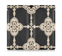 EtherSpher Portaoggetti in pelle di alta qualità con croce in stile retrò, color oro, per organizzare la patente di guida, carte e documenti essenziali, Croce retrò oro, 1 size