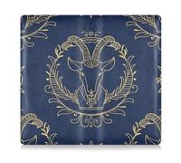 EtherSpher Portaoggetti in pelle PU con segno zodiacale dorato dell'Ariete blu navy per la registrazione dell'auto e le carte di assicurazione per documenti, patente di guida, chiavi di contatto