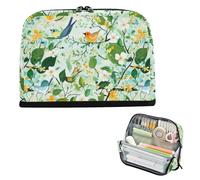EtherSpher Primavera Pera Fiore Uccelli Portapenne Verde Portapenne Titolare Grande Capacità Astuccio con Slot Cancelleria di Stoccaggio per Studenti College Preppy Forniture scolastiche cartuchera