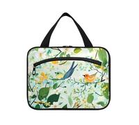 EtherSpher Primavera Pera Fiore Uccelli Verdi appeso borse da viaggio per gli uomini con gancio, designer lavabile borse medicina per crociera viaggio hotel organizador de maquillaje para L, Uccelli