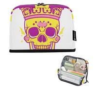 EtherSpher Princess Skull Plum Outlined Duck Yellow Pencil Organizer Case Grande Capacità Penna Matita Astuccio Leggero Scrivania Organizer per Ragazze Forniture scolastiche lapiceros para mujer