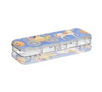 EtherSpher Principessa Carrozza Blu Art Painting Progettato Plastica Matita Box Trasparente 2 Strato Penne Custodia Per Bambini Con Coperchio
