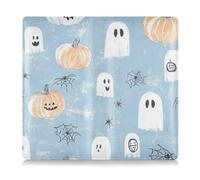 EtherSpher Pumpkins Web Ghosts - Custodia a portafoglio in pelle sintetica in poliuretano per carta d'identità, patente di guida, chiavi di contatto, zucche web fantasmi baby blue, 1 size
