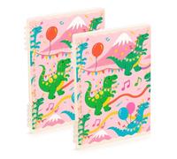 EtherSpher Quaderni universitari formato A5 con dinosauri carini e colorati 21,1 x 14,5 cm, materiale scolastico robusto per il college, 60 fogli per pianificatori e affari, confezione da 2