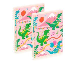 EtherSpher Quaderni universitari formato A5 con dinosauri carini e colorati 21,1 x 14,5 cm, materiale scolastico robusto per il college, 60 fogli per pianificatori e affari, confezione da 2