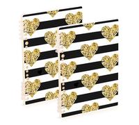 EtherSpher Quaderno a spirale A5 per San Valentino, romantico, dorato, 21,1 x 14,5 cm, resistente all'usura, a righe, 60 fogli per viaggi e scrittura, confezione da 2