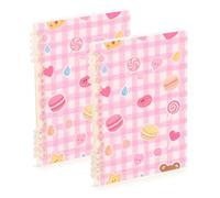 EtherSpher Quaderno a spirale arancione formato A5 con linee di caratteri dolci rosa 21,1 x 14,5 cm, copertina rigida soggetto college a righe notebook 60 fogli per diario e lista delle cose da fare