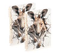 EtherSpher Quaderno a spirale formato A5 3D con retro in marmo a forma di canguro, 21,1 x 14,5 cm, resistente all'usura, a righe, 60 fogli per pianificatore e affari, confezione da 2