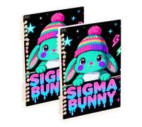 EtherSpher Quaderno a spirale formato A5 con uovo di Pasqua a forma di coniglio, 21,1 x 14,5 cm, rilegatura a spirale, a righe, 60 fogli per pianificatori e affari