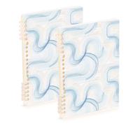 EtherSpher Quaderno formato A5 Fashion Abstract Line Art Green composizione notebook 8.3 "x 5.7", quaderno a spirale a righe larghe rilegato a spirale 60 fogli per planner e affari confezione da 2