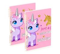 EtherSpher Quaderno formato A5 Just A Girl Who Loves Unicorns a righe larghe 21,1 x 14,5 cm, rilegatura a spirale, 60 fogli per scuola e ufficio