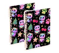 EtherSpher Quaderno formato A5 Merry Christmas White Panda college 21,1 x 14,5 cm, copertina rigida, copertina rigida, 60 fogli per diario e lista delle cose da fare, confezione da 2