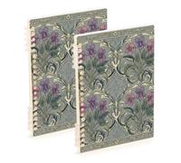 EtherSpher Quaderno formato A5 vintage rosa New Brunswick Violet Pattern largo 21,1 x 14,5 cm, copertina rigida soggetto a spirale, 60 fogli per scuola e ufficio, confezione da 2