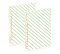 EtherSpher Quaderno scolastico formato A5 a righe verdi 21,1 x 14,5 cm, robusto quaderno a righe universitarie 60 fogli per diario e lista delle cose da fare, confezione da 2