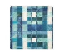 EtherSpher Quadrato Geometrico Plaid Stripe Ricamo Robin Blu Viaggio Sacchetto Cosmetico Panno Adesivo Magico Toiletry Organizer Travel Wrap 21.7 X 21.7 Wrapper Per Articoli Da Bagno, Ricamo quadrato