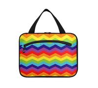 EtherSpher Rainbow Digital Papers appeso kit da toeletta da viaggio con gancio, designer unisex borsa medicina per viaggio make up viaggio bolsas de maquillaje para mujer L, carte digitali arcobaleno