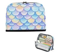EtherSpher Rainbow Fish Scale Shimmering matita poueses Grande Capacità Penna Caso Con Cerniera Organizzatore di Immagazzinaggio per Gli Uomini High School cartera para lapices escolares de nina