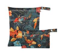 EtherSpher Red and Gold Distinctive - Borsa impermeabile per pannolini, riutilizzabile, confezione da 2 pezzi essenziali da viaggio per volare con manici per viaggi, viaggi