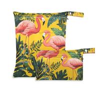 EtherSpher Red Flamingo borse impermeabili per costumi da bagno Confezione da 2 elementi essenziali da viaggio per bambini con manici per piscina, yoga